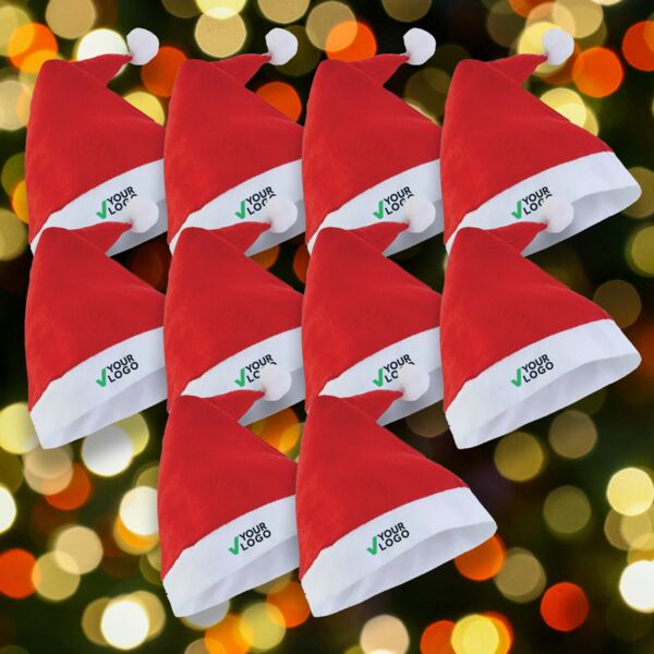 10 Personalised Santa Christmas Hats SANTA10 10 Personalised Santa Christmas Hats Thumbnail